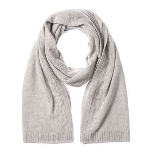Bruno Magli Cable Border Cashmere Scarf, Grey